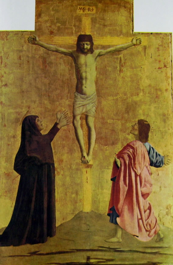 Al momento stai visualizzando La Crocifissione del polittico della misericordia di Piero della Francesca
